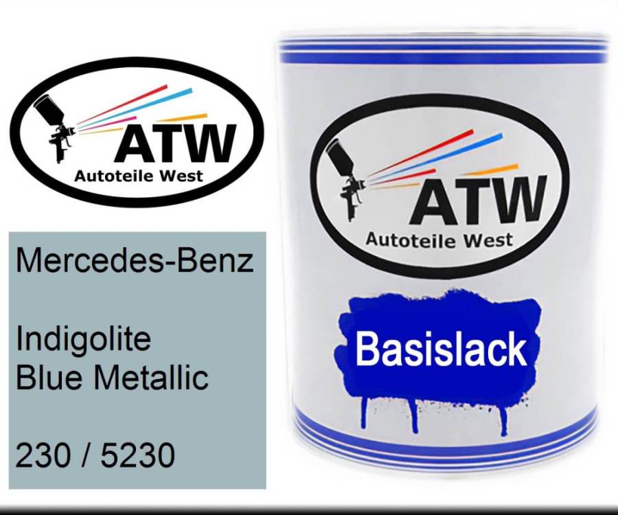 Mercedes-Benz, Indigolite Blue Metallic, 230 / 5230: 1L Lackdose, von ATW Autoteile West.